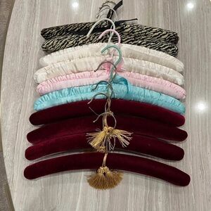 Set of Assorted Padded Velvet and Fabric Hangers 10 pieces